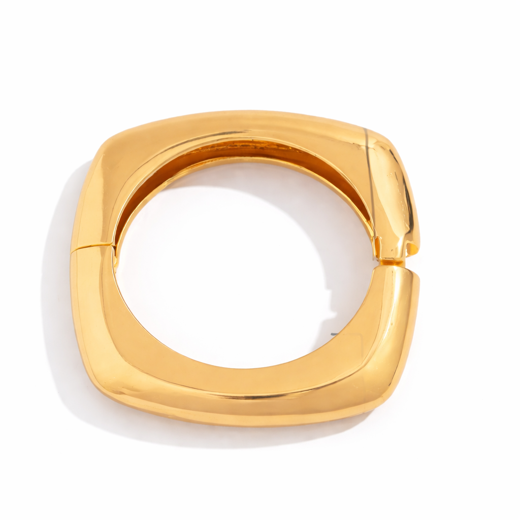 Classic High-Polish Gold Cuff Bracelet