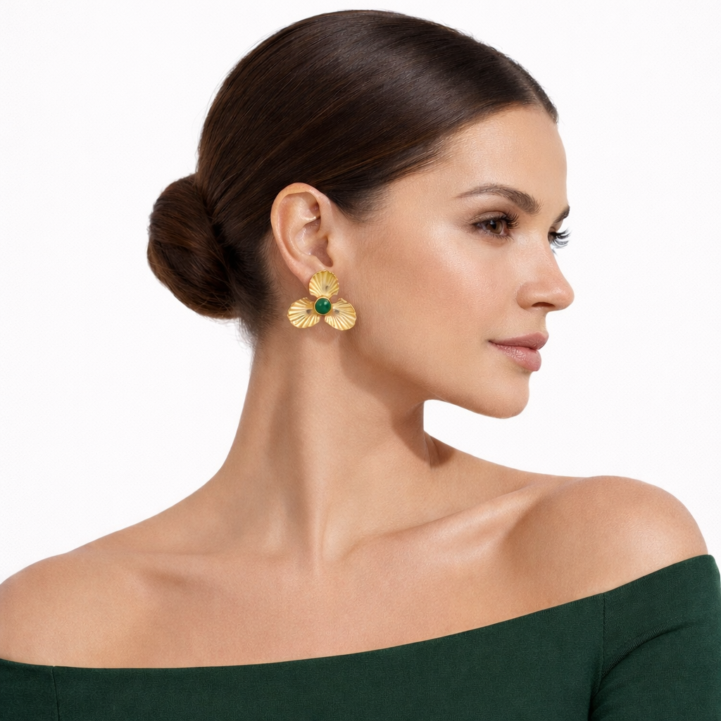 Green gold Earrings