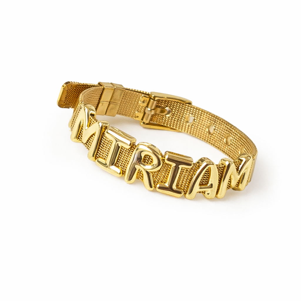 Personalized Gold Mesh Bracelet
