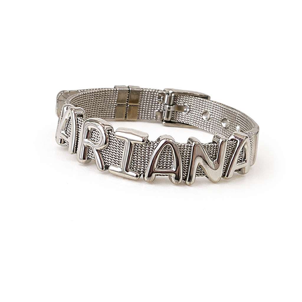 Personalized Silver Mesh Bracelet