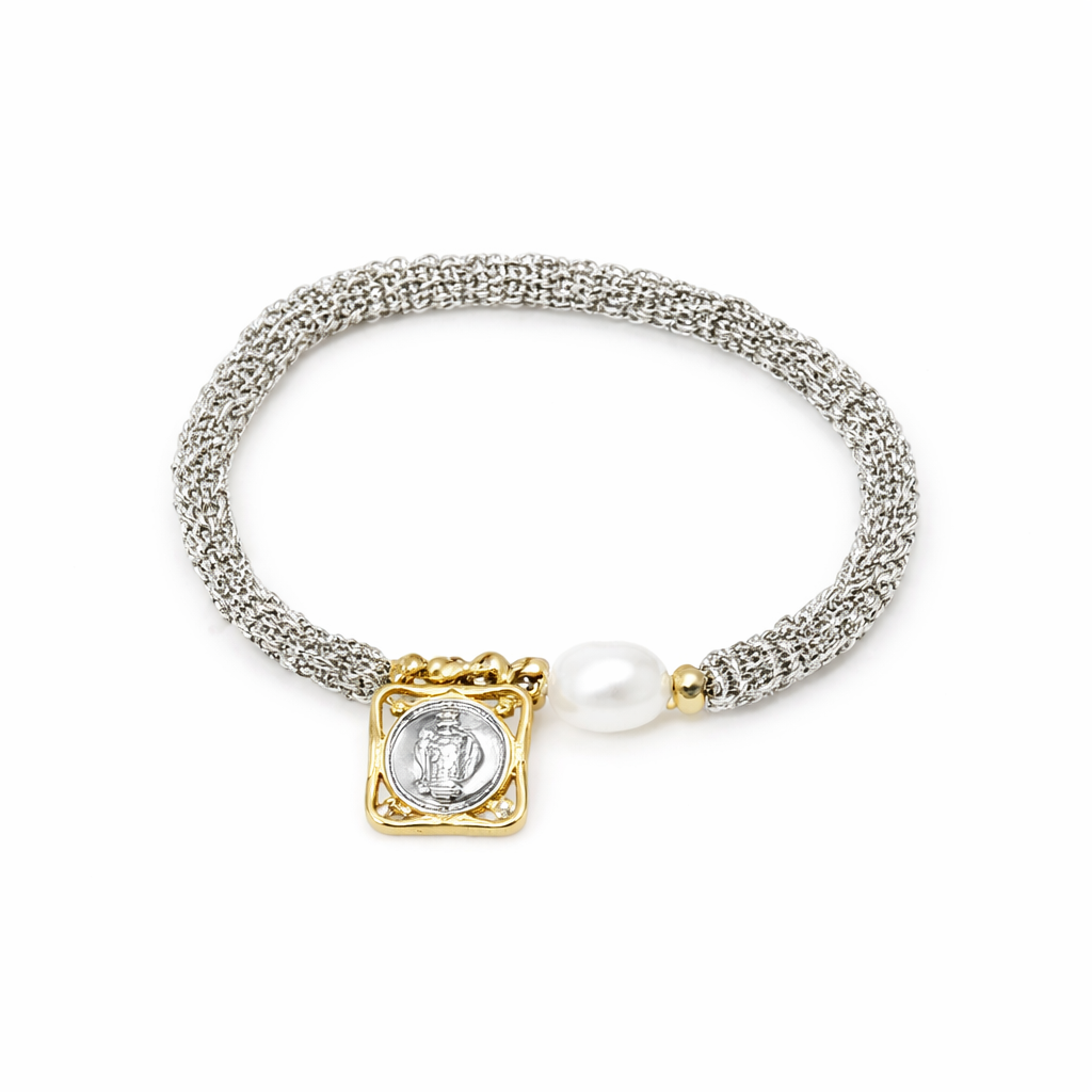 Bracelet with Pearl & Medallion Charm