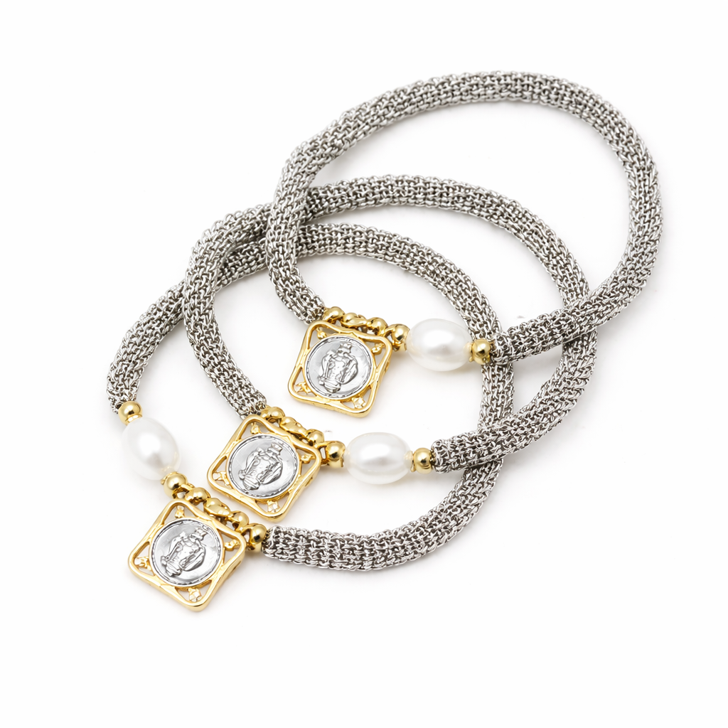 Bracelet with Pearl & Medallion Charm