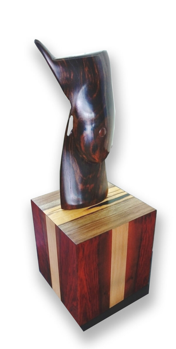 "Mi pasión" Escultura en madera del artista Aure Cruz Sánchez.